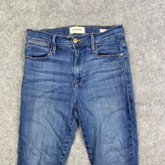 Frame Jeans Womens 27 Blue Denim Le High Skinny Stretch Medium Wash - Picture 2 of 9